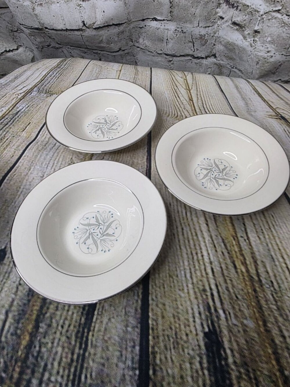 Vintage Homer Laughlin Celeste 6" Berry Dessert Bowls Set Of 3